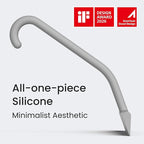 JustHang Shower Squeegee for Glass Doors, All-One-Piece Award-Winning Silicone Squeegee with Built-in Hook for Bathroom, Window, Mirror, Tile Wall, Car, Streak-Free Cleaner Tool,10-Inch Gray