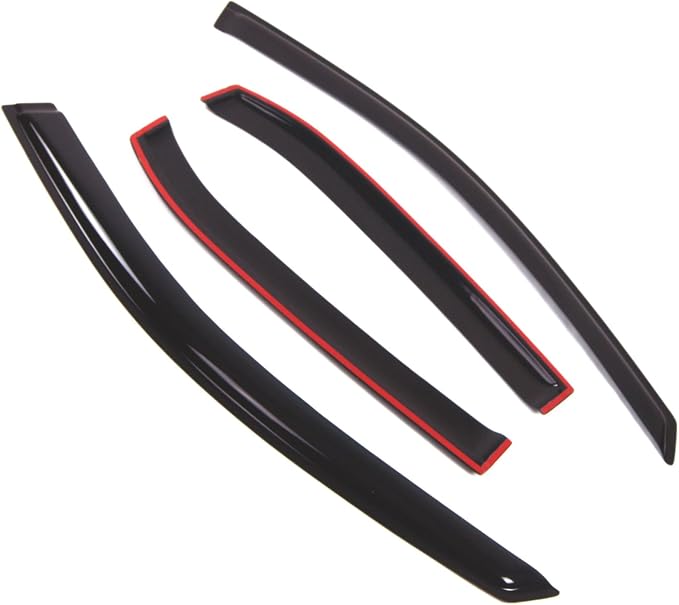 WD2-418RM Dark Smoke 4 Pcs Set Window Visor (Outside Mount) Deflector Rain Guard Compatible with 2007-2011 Toyota Camry Sedan