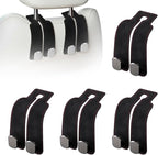 Headrest Hooks for Car, Twinhook Car Seat Hooks for Headrest, Leather Car Purse Holder Hooks for Purses and Bags, Universal Car Headrest Hangers Seat Back Organizer for Travel (Black, 4Pcs)