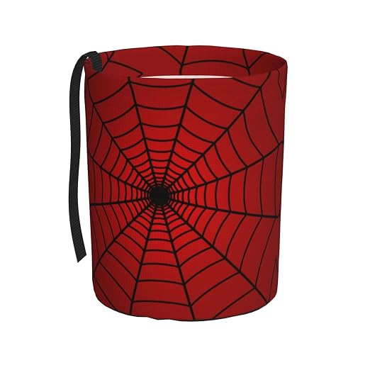 Red Spider Web Car Trash Can Small Portable Car Garbage Bag for Back Front Seat RV's Camping Accessories