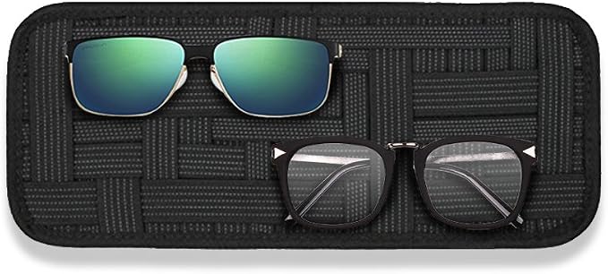 2 Packs Car Sun Visor Organizer, Car Visor Storage Anti-Slip Elastic Woven Board for Sunglass Holder Parking Fuel Card Digital Accessories