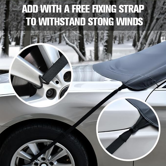 Extra Large Windshield Cover for Ice and Snow, Upgraded Thicken Oxford Car Windshield Cover Best for Ice, Frost & Snow Removal Windshield Snow Cover for All Weather (71x47 Inches)