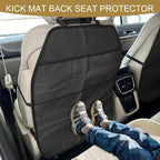 2PCS Kick Mat Back Seat Protector, Back Seat Cover for Kids, Large Vehicle Backseat Protector with 2 Mesh Storage Pockets, Waterproof Car Backseat Protective Covers for Most Vehicles (2PCS)