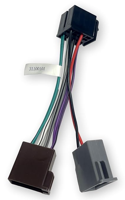 ASA Electronics 31100101 Wire Harness for Jensen Radios JHD22, JHD40BT, JHD12, JHD62, JHD1130, JHD1635BT and JCV1640BT; Total Length End to End 6.25 Inches; Visible Cable Length 4 Inches