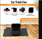 Car Trash Can Leakproof Mini Auto Organizers Storage Bin Container for Cars & Trucks with Floor Mat Clip Medium 2 Liters Capacity Black