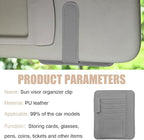 2 PCS Car Sun Visor Organizer, Small Auto Visor Organizer and Storage, Registration and Document Holder for Sunglasses, Card, Pen, Driver License, Car Accessories (Gray)