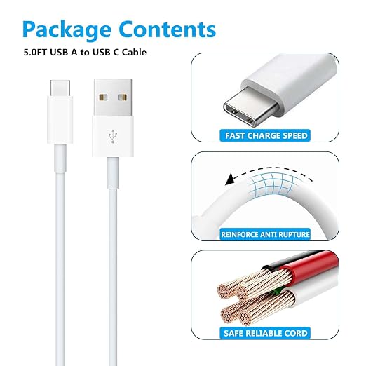 3 Pack Car Carplay Charger Cable for iPhone 16e 16 Pro Max/16 Pro/15 Pro/15 Plus 6.6 Ft USB A to USB C Fast Car Play Charging Cord, Carplay Charger Cable for iPad Pro/Air/5th/4th/Mini/Gen