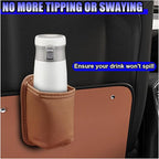 2PCS Large Cup Holder for Car Door - Clip On Vehicle Hanging Water Bottle Drink Holder Car Back Seat Pocket - Scratch-Resistant PU Leather Beverage Storage Organizer for Cars Trucks (Orange)