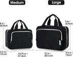 Travel Toiletry Bag for Women Large Hanging Makeup Bag Organizer Toiletries Bag for Full Size Essentials Accessories Cosmetics (Black (Large))