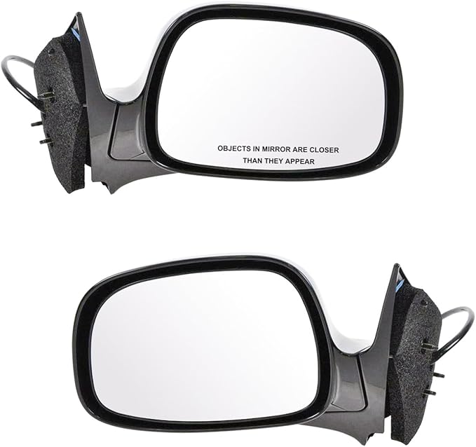 2 Piece Driver and Passenger Side Mirror Assembly Set Electric Adjustment Non-Heated No Memory Black Compatible with 2002-2007 Buick Rendezvous GM1320300 GM1321300