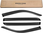 Window Rain Guards for 2019-2025 Dodge Ram 1500 Crew Cab(New Body Style), Window Visor Vent Wind Shade Deflector Rain Shield Protector Sun Visor 2020 2021 2022 2023 2024, Tape-on/Outside-Mount, 4PCS
