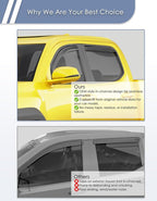 in-Channel Window Rain Guard for Toyota Tacoma 2016-2023 Double Cab Rain Guards Side Truck Window Visors Low Profile Vent Visor Window Deflectors Vent Shades Car Accessories