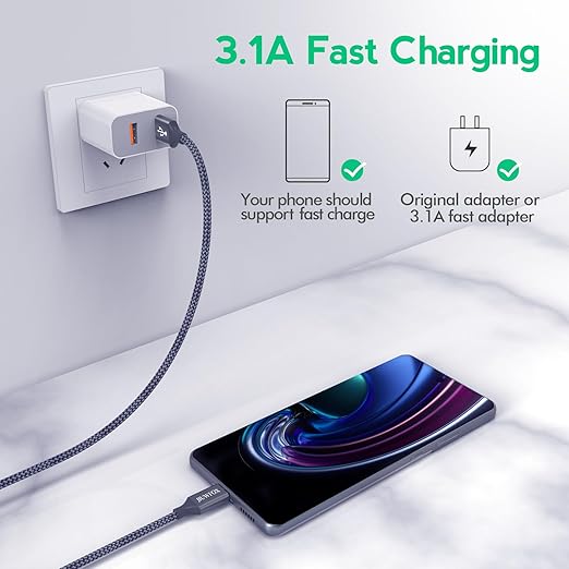 Car Carplay Cable for iPhone 17 16 Pro Max, (5Pcak, 3ft) Braided USB A to USB C for CarPlay USBC Cord, for Galaxy S25 S24, iPad Pro/Air/mini Car Charger Cord