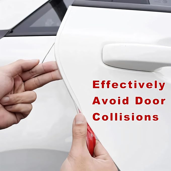 Clear Car Door Edge Guards, 32Ft U Shape Auto Door Edge Trim Anti-Collision Protective Strip, Self-Adhesive Doors Edges Guard Seal Protector for Most Vehicles, Car Accessories