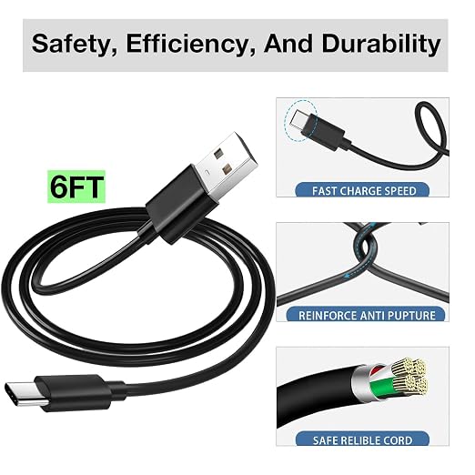 Car Carplay Charging Cable Cord, 6ft USB A to USB C Cable for iPhone 17/16/15/14 Series, Apple Carplay Charging Cord for iPad Pro/Air 10th/5th Gen/Max Plus