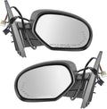 2 Piece Driver and Passenger Side Mirror Assembly Set Power Folding Electric Adjustment Heated Memory Black Compatible with 2007-2014 Chevy Suburban 1500 Tahoe 2007-2013 Suburban 2500 GM1320324