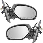 2 Piece Driver and Passenger Side Mirror Assembly Set Power Folding Electric Adjustment Heated Memory Black Compatible with 2007-2014 Chevy Suburban 1500 Tahoe 2007-2013 Suburban 2500 GM1320324