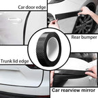 Car Door Edge Entry Guards Sill Protector Automotive Tape Black 1.2in*33FT | 5D Carbon Fiber Vinyl Wrap Film Paint Threshold Scuff Plate Protectors Anti-Collision Universal for Most Vehicles