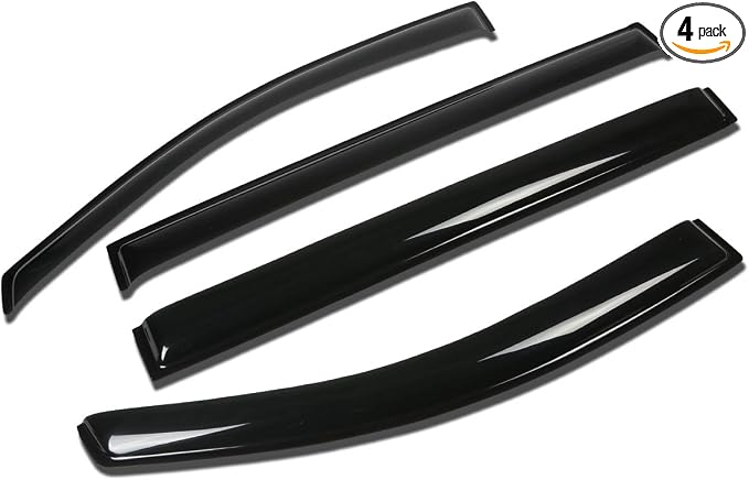 4 Pcs Tape on Window Vent Visor Deflector Rain Guard Compatible with 2011-2014 Toyota Sienna, Acrylic