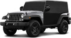 600D Cab Cover Windproof Sunshade Cover Compatible with 2007-2026 Jeep Wrangler JK JL 4 Door, 6-Layer Protection Frost Wiper & Mirror Covers Protect from Sunshine, UV, Snow, Rain