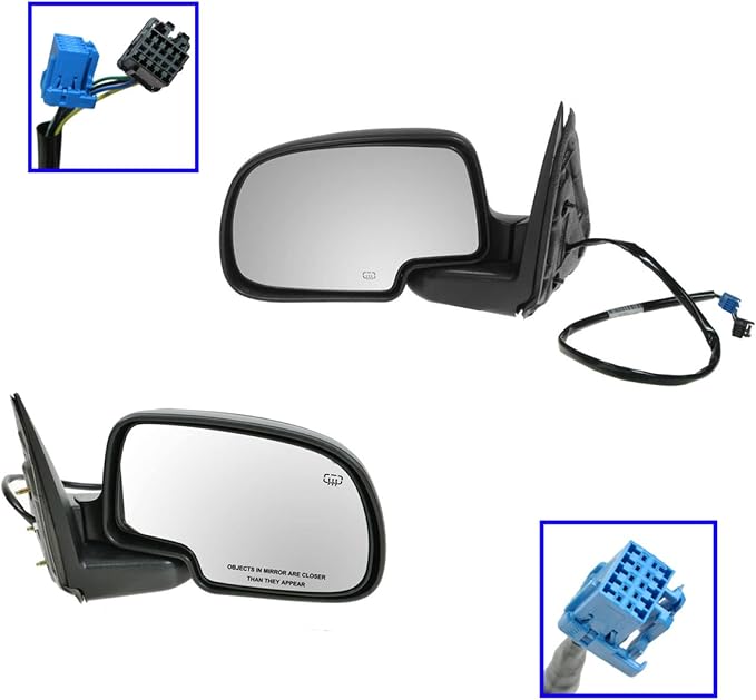 2 Piece Driver and Passenger Side Set View Mirror Electric Adjustment Heated No Memory Textured Compatible with 2003-2006 Chevy Avalanche Silverado 1500 2500 GMC Tahoe Sierra 1500 2500 & HD Yukon