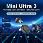 Wireless CarPlay & Android Auto Adapter - Mini Ultra 3 Convert OEM Wired to Wireless Dongle for iPhone & Android 11+, USB-A/Type-C Plug & Play, Fast Connection, Online Upgrade
