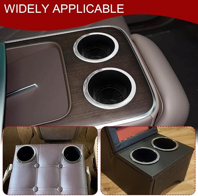 2PCS Cup Holder Insert, Car Cup Holder Expander, 4.3" x 3.6" x 3.3" Large Plastic Drop in Cup Holders, Recessed Drink Can Holders Replacement Accessories for RV Boat Car Couch Golf Cart