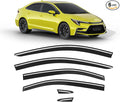 Rain Guards Fit for 2020-2026 Toyota Corolla Sedan, Out-Channel Low-Profile 6PC Window Rain Guard Side Window Visors Extra-Thick Vent Visor Window Deflectors Tape-on Vent Shades Car Accessories