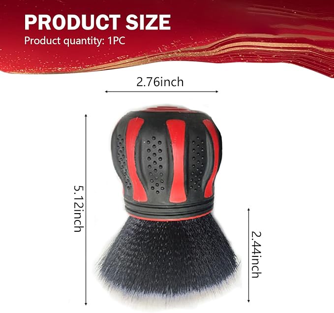 Car Interior Brush, Soft Bristles with Storage Rack, Car Beauty Tools, Car Detailing Brush Kit, Suitable for Most Cars (Red)