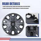 4Pcs 16 2014-2023 Wheel Hubcaps Wheel Cover Fits for Ford Transit | Connect Steel PP Material Snap-On Installation inch Car ReplacementBlack Lacquer