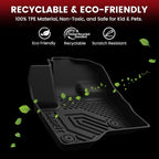 All Weather Floor Mat Set for 2009–2019 Ford Flex & 2010–2019 Lincoln MKT – 3 Rows Custom Fit Floor Mats + Cargo Liner & Seat Back Protectors – Premium TPE Interior Full Coverage Protection