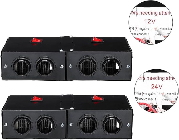 Car Heater Windshield De-Icers Car Defogger 500W Car Heater 2 in 1 Portable Car Heaters and Cooling Fan (12V 500W, 4 Holes)