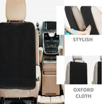3pcs Car Seat Kick Mats Backseat Protector, Waterproof Scratch Protection Back Kick Mat Organizer, Black Sturdy Seatback Cover for Family Travel