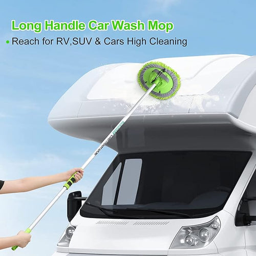17pc Car Wash Kit, Car Cleaning Kit with Car Wash Brush Long Handle, Car Wash Soap, Interior Cleaner, Wheel Cleaner, Window Squeegee, Car Interior Detailing Kit for Cars Trucks RVs SUVs