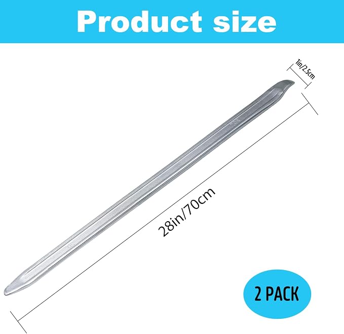 2 Pack 28 Inch Tire Spoons Iron,Heavy Duty Tire Changing Tool Tire Levers Bar,for Cars,Motorcycles,Dirtbike,Lawn Mower Tire Spoon (28 inch)