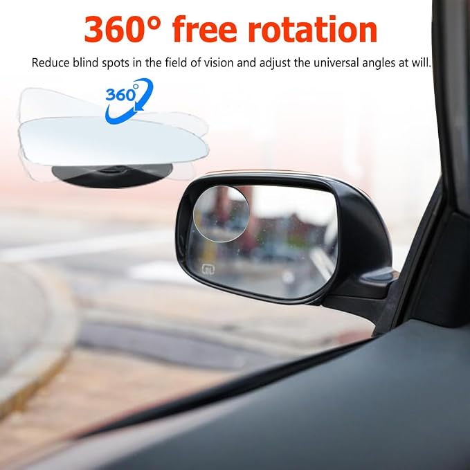 2PCS Blind Spot Mirror, Automotive Exterior Accessories, 360° Adjustable Hd Wide-Angle View For Most Cars, SUVs, Trucks (Round Mirror)