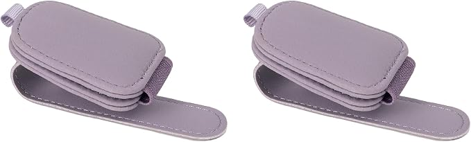 Magnetic Leather Sunglasses Holder for Car, 2 Packs (Purple) | Magnetic Car Visor Accessories