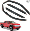 in-Channel Rain Guards Fit for 2007-2013 Chevy Silverado/GMC Sierra 1500/Avalanche Crew Cab, Window Visors Deflectors for 2007-2014 Silverado/Sierra 2500HD 3500HD/Suburban/Yukon XL