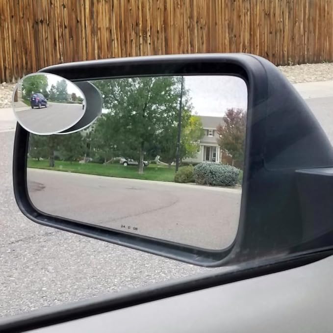 Blind Spot Mirror Oval, HD Glass Frameless Stick on Adjustabe Convex Wide Angle Rear View Blind Spot Car Mirror for Car Blind Spot, Pack of 4