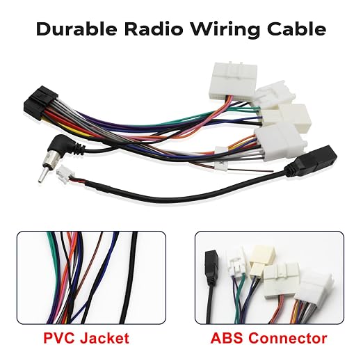 Android Car Stereo Wiring Harness for Toyota | 16Pin ISO Radio Wire Harness Stereo Antenna Kit,USB Connector&Reversing Cable Compatible with 2012-Above Toyota No JBL