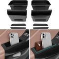 4PCS Door Grab Tray Door Organizer for Ford Explorer 2020 2021 2022 2023 2024 Front and Rear Accessories Phone Holder Container Handle Pocket Storage Box ABS Plastic, Black Mat
