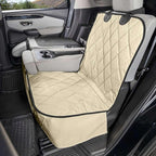 Dog Seat Cover for Back Seat, Heavy Duty Waterproof Rear Seat Protector for Large Trucks, SUVs, Cars - Fits 60/40 Split Bench with Middle Seat Belt, Non-Slip Backseat Cover (Extra Large, Tan)