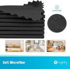Orighty Microfiber Cleaning Cloth, 800 Pack Highly Absorbent Cleaning Rags, Household Cleaning Supplies, Reusable Microfiber Towels Lint Free Cloths for House, Kitchen, Car Care, 12x11 inch, Black