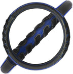 car Steering Wheel Cover Faux Leather Massage Universal fit 3D Honeycomb Hole Anti-Slip Sporty 15 Inches (Blue Black)