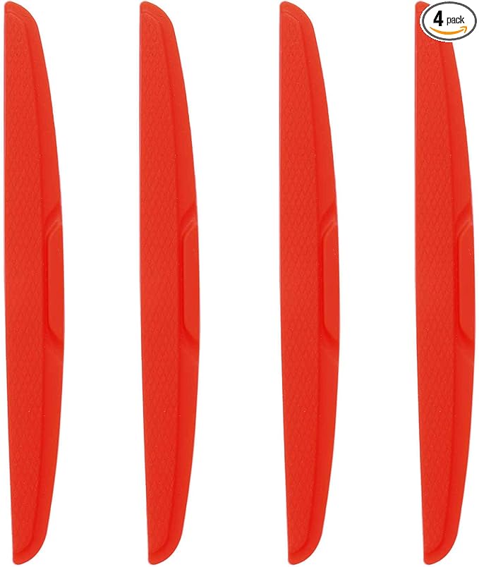 4pcs Car Door Edge Guards Protectors Silicone Anti-Collision Side Doors Edge Protector Trim Strip Anti-Scratch Universal Vehicle Exterior Accessories for Car SUV Pickup Truck, Red
