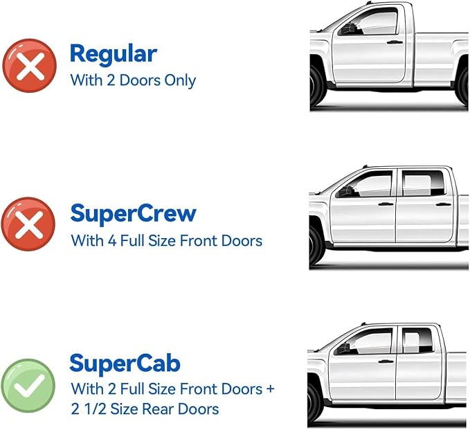 Window Visors Rain Guards for 2015-2026 Ford F150 SuperCab, Out-Channel Window Vent Wind Deflectors Visors Shades for 2017-2026 Ford F150 Raptor/ F250 /F350/ F450 Super Duty Extended Cab