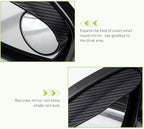 2PCS Car Rearview Blind Spot Mirror, ABS Side Mirror Rain Guard with 360 Degrees Blind Spot Mirror, 2-in-1 Carbon Fiber Rain Eyebrow, Universal for Most Cars (Black)