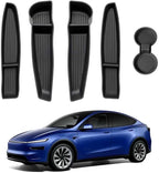 5PCS for Tesla Model Y Juniper(2025 2026) Door Side Storage Box Cup Holder [Waterproof & Stay Clean] Front & Rear Door Pocket Liners for Tesla Model Y Juniper Accessories 2025 2026