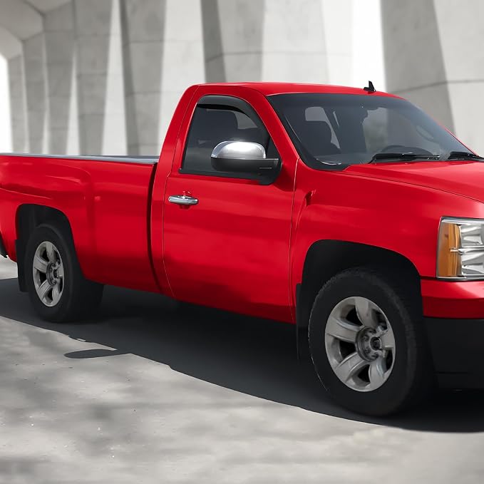 Voron Glass in-Channel Extra Durable Rain Guards for Trucks GMC Sierra 2007-2013 Regular Cab, Window Deflectors, Vent Window Visors, 2 Pieces - 210004v