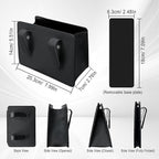 Foldable Car Trash Can, Leather Waterproof Garbage Organizer Holder for Car Interior Hanging with One Trash Bag, Hanging Dustbin Container for Truck & SUVs (Black)